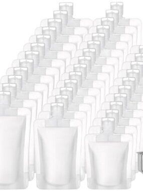 60pc Travel Pouches Refillable Containers BPA-Free Leak-Proof Toiletry Kit